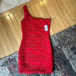 Love Culture one shoulder red dress, new with tags